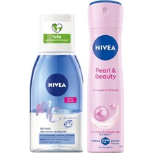 Astraltech Nivea Çift Fazlı Göz Makyaj Temizleme Suyu 125ML ve Kadın Sprey Deodorant Pearl&beauty 150ML, 72