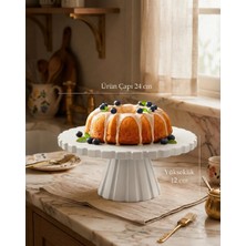 Mazaka Studio Kek Pasta Sunum Standı Cupcake Standı 24 cm Beyaz