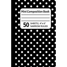 Astraltech Mini Composition Book: Black And White Polka Dot 4"x6" Narrow Ruled