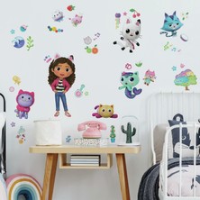 Astraltech Roommates Gabby's Dollhouse RMK4823SCS Peel And Stick Duvar Çıkartmaları, Pembe, Mor, Mavi