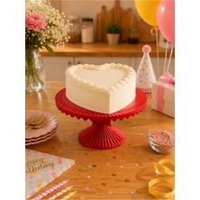 Mazaka Studio 25 cm Pasta Standı Kapl Desenli - Kurabiye Standı Sunumluk Kek Pasta Dekoratif