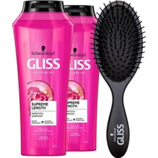 Astraltech Gliss Supreme Length Şampuan 500 ml x 2 Adet + Saç Fırçası
