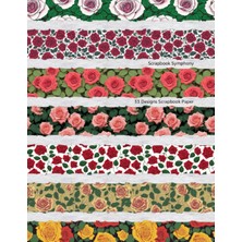 Astraltech Rose Pattern Scrapbook Paper Pad - 33 Designs - Double Sided A4 Pages