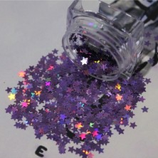 Astraltech Tırnak Süsleme Işığı Yansıtan Parıltılı Yıldız Desenli Pul Nail Art