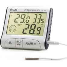 Astraltech Diwu DC103 Iç Dış Max-Min Prob Termometre Nem Ölçer