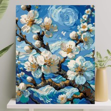 Astraltech Palmiye Hobi Sanat Sayılarla Boyama Tuval Seti Fırça Boya Dahil (Çıtalı) 40X50 cm - Bahar Dalı