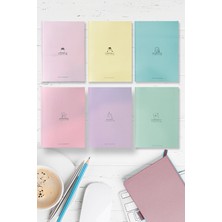 Astraltech A5 Ebat Kalın Karton Kapaklı Ciltli 6'lı Defter Seti (2* Çizgili-Çizgisiz-Kareli) 128 Sayfa 90 Gram