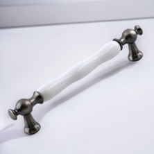 Astraltech Aruh Porselen Antik Nikel Kulp 160 mm Mobilya Çekmece Mutfak Dolabı Dolap Kapak Kulpları Kulb Kulpu