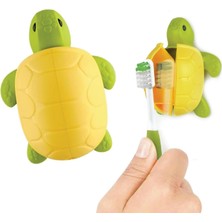 Astraltech Flipper Fun Animal Kaplumbağa Diş Fırçası Kapağı - Kapaklı Çocuk Diş Fırçası Tutacağı - Banyo Için