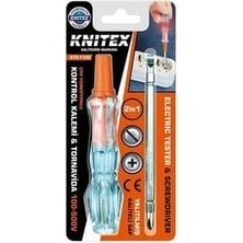 Astraltech Knitex 2'si 1 Arada Düz ve Yıldız Uçlu Test Kalemi ve Tornavida, 100-500V Voltaj Test Cihazı, Çıkar