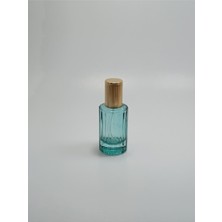 Astraltech Boş Parfüm Şişesi 30 ml Tekrar Dolum Yapılabilir, Altın Kapaklı, Turkuaz Rengi