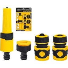Astraltech Lüks 4 Parça Otomatik Ayarlı Lans Seti, Sarı ve Siyah, Hortum Bağlantı Aksesuarları,bahçe Sulama Sg