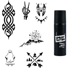 Astraltech Fantastik Modeller Spray Tattoo Geçici Dövme Seti Dark Siyah Sprey