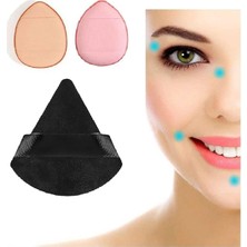 Astraltech 2 Adet (Pembe Ten) Mini ve 1 Adet Üçgen Kozmetik Puf Parmak Yüz Makyaj Göz Altı Kapatıcı Kuru Islak