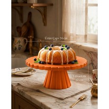 Mazaka Studio Kek Pasta Sunum Standı Cupcake Standı 24 cm Turuncu