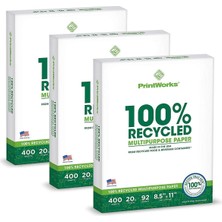 Astraltech Printworks Yüzde 100 Geri Dönüşümlü Çok Amaçlı Kağıt, 9,1 Kg, 92 Parlak, 8,5 x 11 Inç, 3 Paket 400