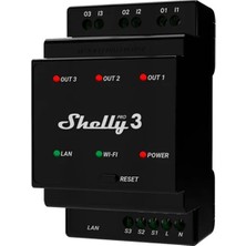Shelly Pro 3 3 Kanallı Kuru Kontak Dın Ray Akıllı Röle
