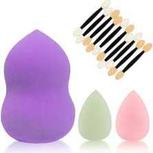 Astraltech Makyaj Süngeri Seti, 3’lü Beauty Blender Sünger (Büyük, Mini) Çift Taraflı Göz Farı Aplikatörleri,