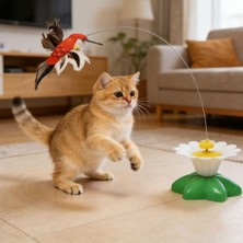 Astraltech Ti̇neke Hareketli Dönen Kuş Kedi Oyuncağı (Pille Çalışır)