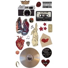 Astraltech Vintage Playlist Temalı Sticker Bullet Journal Scrapbook Ajanda Defter Telefon Kask Etiketi