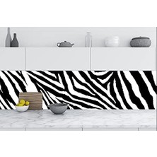 Astraltech Mutfak Tezgah Arası Folyo Fayans Kaplama Folyosu Zebra Desen 60 x 300