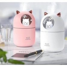 Astraltech Netavantaj Oto ve Ev Kedi Karakterli Rgb Ledli Hava Nemlendirici Buhar Makinesi Pembe