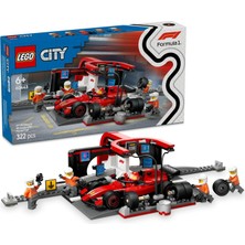 Astraltech LEGO City Ferrari Arabalı F1 Pit Stop ve Pit Ekibi 60443-6 Yaş ve Üzeri Çocuklar Için Yarış Arabası