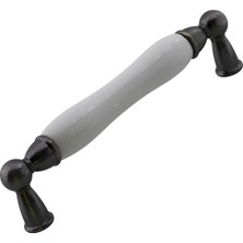Astraltech Domaniç Porselen Antik Nikel Kulp 128 mm Mobilya Çekmece Mutfak Dolabı Dolap Kapak Kulplar Kulb Kul