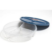 Astraltech Yuvarlak Saklama Kabı,3 Bölmeli 1.2 L,velor Home.