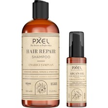 Astraltech Pxel Onarıcı Şampuan ve Argan Yağı Saç Serumu Seti | Yıpranmış, Kuru ve Mat Saçlar Için Derin Onarı