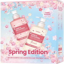 Astraltech Kundal Canlandırıcı Saç Bakım Seti Honey & Macadamia Nature Shampoo+Treatment-Cherry Blossom Editio