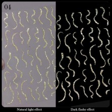 Astraltech Nicole 3D Reflektif Efekt Nail Art Sticker Model - 4 (55881-4) 3018