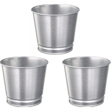 Astraltech Saksı 3 Adet Paslanmaz Çelik Bitki Saksısı Boyanabilir 9cm