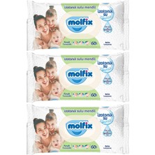 Astraltech Molfix Islak Havlu Mendil Izotonik Ferah Temizlik 3 Lü Set 60 Yaprak Plastik Kapaklı
