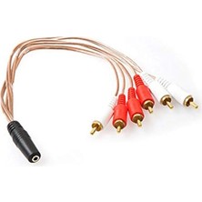 Astraltech S-Link SL-DCR36 S-Link SL-DCR36 Dc3.5/f To Rca/m*6 Kablosu, Siyah