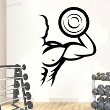 Astraltech Spor Salonu Duvar Çıkartması Vinil Spor Salonu Spor Sanatı Vücut Geliştirme Fitness Duvar Çıkartmas