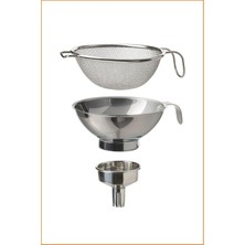 Astraltech Korken 3 Parça Süzgeç-Huni Seti, Paslanmaz Çelik, 3 Parça Paslanmaz Çelik 49827492347