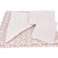 Astraltech Bebek El Yapımı Fare Desenli Yorgan Çarşaf ve Yastıklı Üçlü Set (Desen 1)