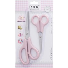 Astraltech Rooc Premium Ergonomik Saplı Çelik Gıdaya Temasa Uygun 2'li Mutfak Makası, Pembe