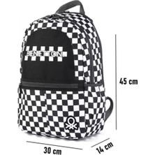 Astraltech United Colors Of Benetton Erkek Çocuk Sırt Çanta BNT-03780 Siyah Beyaz Std