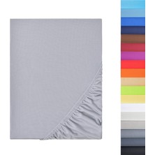 Astraltech Ezgi ORGANIK%100 Pamuk Lastikli Bebek Çarşafı Geniş Ölçü Aralığı Gri 60X120 Cm, Bebekcrsf