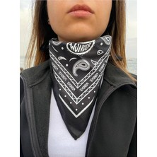 Astraltech Motobros Etnik Desen Dijital Baskı Bandana Siyahbeyaz Tek Ebat