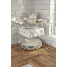 Astraltech Sas Haus 3 Katlı Tabaklık Dolap Içi Düzenleyici Organizer Metal Tezgah Banyo Tabak Bardak Düzenleme