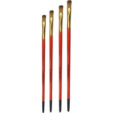 Astraltech Samur Süper 4'lü Sentetik Yağlı ve Akrilik Boya Fırça Seti, 4 Parça, 2.5mm Fırça Genişliği, 15CM