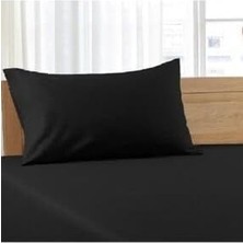 Pamuklu  Tek Kişilik Lastiksiz Çarşaf ve Yastık Kılıfı Siyah - 160 x 240