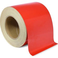Astraltech BADEM10 Reflektörlü Reflektif Fosforlu Şerit Bant Kırmızı Düz Reflekte Ikaz Bandı 10 cm 1 Metre