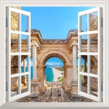 Astraltech Pencere Poster Duvar Kağıdı Hadrian Kapısı Antalya Yapışkanlı Sticker