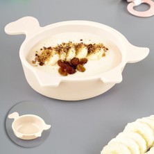 Astraltech Meleni Baby Kaplumbağa Figürlü Silikon Bebek Mama Kasesi - Şekilli Bebek Beslenme Kasesi - Bej