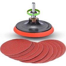 Astraltech BADEM10 Cırt Zımpara Seti + Matkap Aparatı + 115 mm Taban (12 Parça Set)