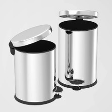 Astraltech Noksi Pedallı Çöp Kovası 3 Lt Krom